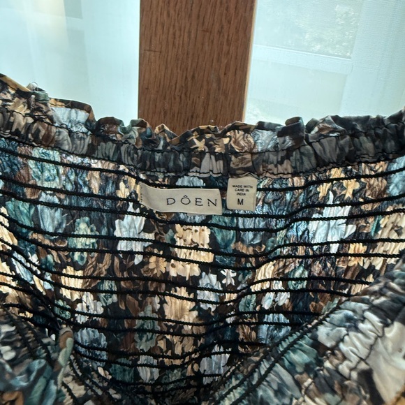 Doen Floral Long Sleeve Dress - Blue and Gold - Picture 5 of 5